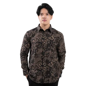 Batik Nawilis Kemeja Katun Pria SlimFit Lapis Furing Premium Motif Prawira
