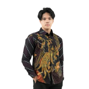 Batik Nawilis Kemeja Katun Pria SlimFit Lapis Furing Premium Motif Ukilo Kanaka