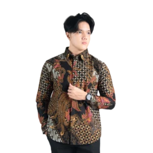Batik Nawilis Kemeja Katun Pria SlimFit Lapis Furing Premium Motif UKILO MERAK
