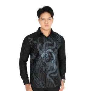 Batik Nawilis Kemeja Katun Pria SlimFit Lapis Furing Tricot Premium Motif Nuraga