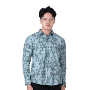 Batik Nawilis Kemeja Katun Pria SlimFit Lapis Furing Tricot Premium Motif Jagad Arumi