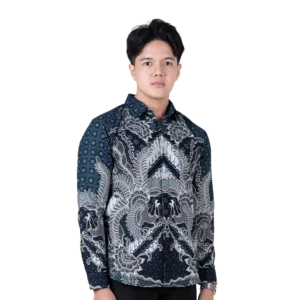 Batik Nawilis Kemeja Katun Pria SlimFit Lapis Furing Tricot Premium Motif LITUHAYU