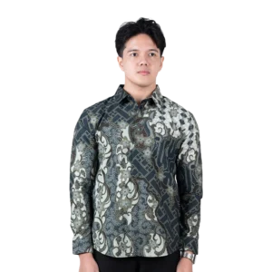 Batik Nawilis Kemeja Katun Pria SlimFit Lapis Furing Tricot Premium Motif Pangesturi