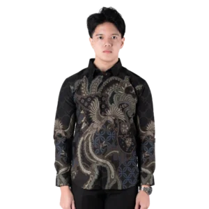 BATIK NAWILIS Kemeja Katun Pria SlimFit Lapis Furing Tricot Premium Motif SAPU JAGAD