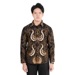 BATIK NAWILIS Kemeja Katun Pria SlimFit Lapis Furing Tricot Premium Motif Kujang Garuda