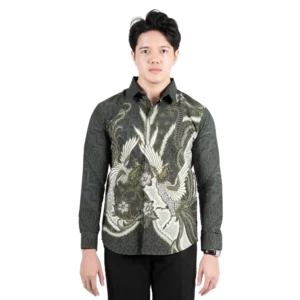 BATIK NAWILIS Kemeja Katun Pria SlimFit Lapis Furing Tricot Premium Motif KATRESNAN