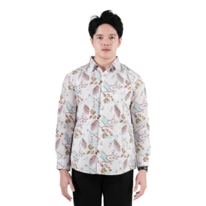 BATIK NAWILIS Kemeja Katun Pria SlimFit Lapis Furing Tricot Premium Motif SAUJANA