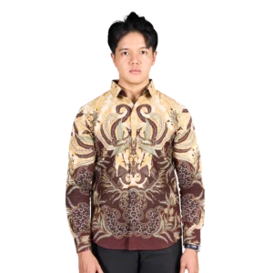 BATIK NAWILIS Kemeja Katun Pria SlimFit Lapis Furing Tricot Premium Motif BAGASKARYA 2